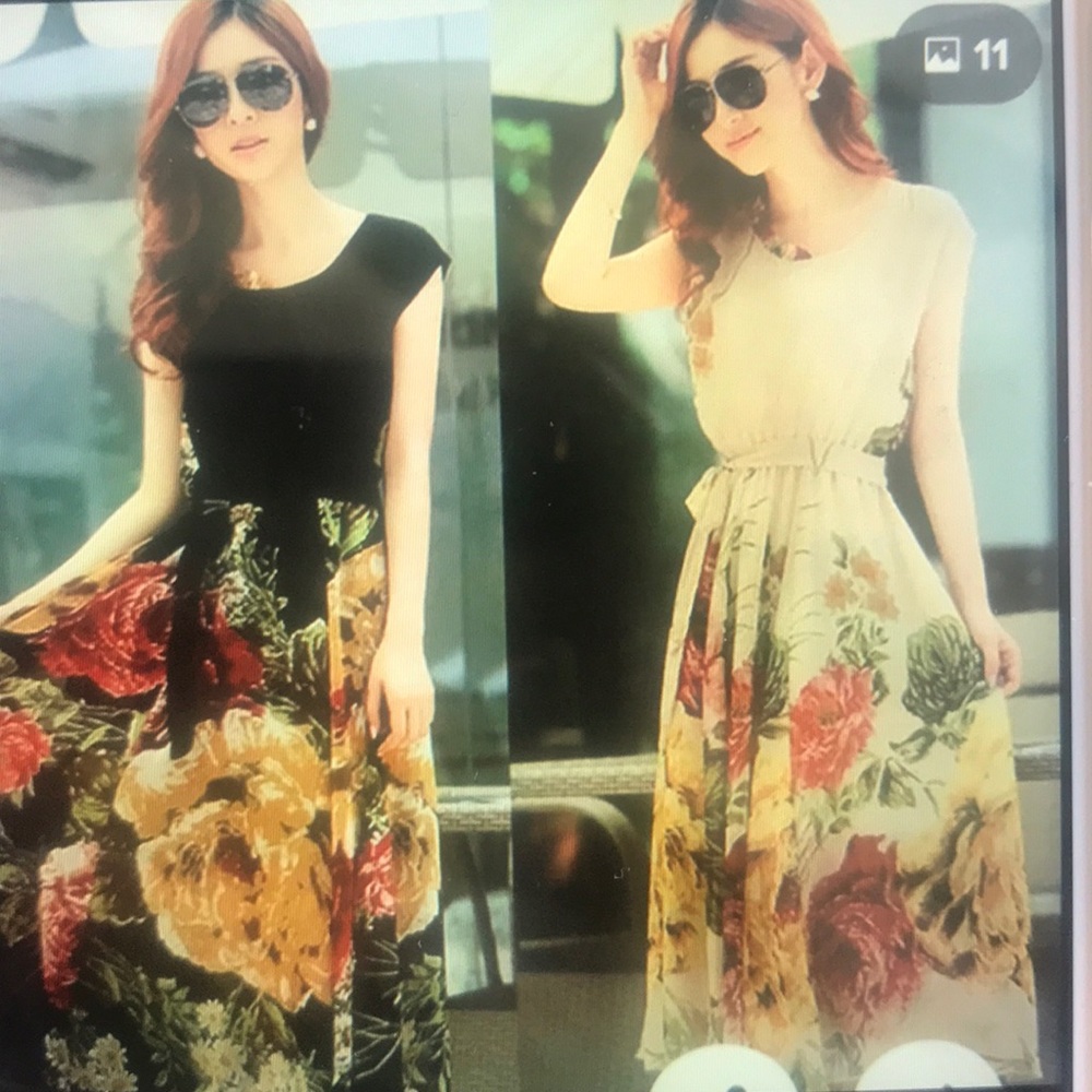 Sexy Chiffon O -neck Bohemian Beach dress